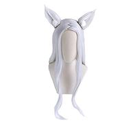 Shiro Wig Cosplay Costume Anime Sewayaki Kitsune No Senko-san Long Heat Resistant Fiber Hair Wig with Ears + Wig Cap