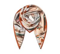 SHIROUYU Bufanda de seda de morera 100 % pura, de 35 pulgadas, cuadrado grande, ligero, pañuelo para la cabeza para mujer, envuelve el chal con paquete de regalo, Naranja-10, Large