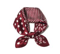 SHIROUYU Bufanda de seda de morera 100% real, 21 x 21 pulgadas, pañuelo ligero, para mujeres y hombres, pequeñas bufandas cuadradas impresas digitales, empaquetadas para regalo, Rojo -