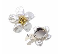 Shirt Button Covers - Pearl Flower Clips | Pearl Flower Shirt Button Cover Jewelry Clips For Decorative Styling, Easy For Formal Blouses, Dress Shirts, Attire And Casual Wear