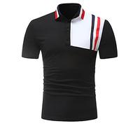 Shirt Hombre Manga Corta Slim Fit Botón Básico Tapeta Hombre Ocio Shirt Verano Moda Vintage Estampado Hombre T-Shirt Estiramiento Deporte Al Aire Libre Hombre Polo G-Black2 M