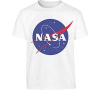 Shirtgeil Camiseta para niño con Logotipo de la NASA, astronáutica Espacial, Camiseta para niños y jóvenes, 164, Color Blanco