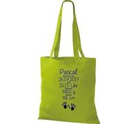 Shirtstown Bolsa de Tela un Gran Regalo para Nacimiento con Tus Personal Initilien Handabruck - kiwi, 38 cm x 42 cm