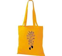Shirtstown Bolsa de Tela un Gran Regalo para Nacimiento con Tus Personal Initilien Yeso Con - amarillo, 38 cm x 42 cm