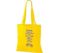 Shirtstown Bolsa de Tela un Gran Regalo para Nacimiento con Tus Personal Initilien Zapatillas Pequeñas - amarillo dorado, 38 cm x 42 cm