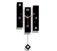 SHISEDECO Creative Mute Modern Large Pendulum Clock in Black and White Color Decorative Silent Decor for Home, Kitchen, Living Room, Office, Colorful Acrylic Art Design(Full Range Available)