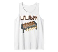 Shish Kebab Barbacoa rusos rusos Asar a la Parrilla Rusia Camiseta sin Mangas