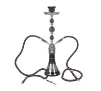 Shisha Hookah Café Estilo Egipcio Genuino, Conjunto de Cachimba Doble Tubo Grande, Conjunto de Cachimba de Vidrio Cachimba Doble Árabe Grande, Adecuado para Familias, Hoteles Extranjeros,Negro
