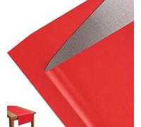 SHISU Tela de vinilo de 0,7 mm, piel sintética roja lisa, 100 x 140 cm