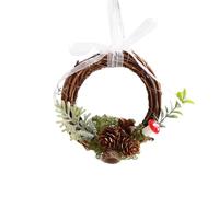 Shitafe Coronas de Navidad para puerta, carteles de coronas de Navidad - Pequeñas coronas navideñas para puertas - Adornos navideños de guirnalda navideña, corona de puerta principal de decoración del