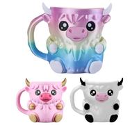 Shitafe Highland Cow Ice Cream Pint Holder, Lindo Highland Cow Helado Pinta Holder, Anti-Reeze Manos Helado Taza Taza Funda con Cuchara Trineo Z Apto para Ben & Jerry's 473 ml