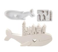 Shitafe Moldes de silicona de ballena para resina,Molde de ballena de resina | Molde de yeso para casa de extracción de ballenas,Molde de adorno de yeso y cemento de silicona, moldes de epoxi para