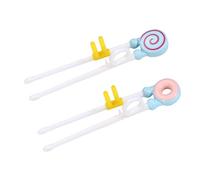 Shitafe Palillos De Aprendizaje Para Niños,2 Pares de Palillos con Agarre Ergonómico para Practicar | Cubiertos Educativos de Comedor - Para Comedor De Apartamento Granja Restaurante Principiantes