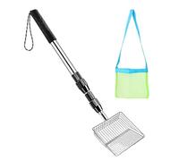 Shitafe Tamiz para Dientes de Tiburón - Acero Inoxidable Ligero Ajustable,Pala para Buscar Conchas en la Orilla,Viaje de Verano Mar Vacaciones Aire Libre