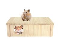 Shitafe Túnel para hámster, Laberinto de casa para hámster de múltiples cámaras - Casa Rectangular de Madera con escondite para hámster de 2 cámaras | Juguetes de túnel para Animales pequeños,