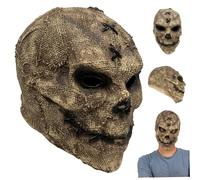 SHITOOMFE Halloween Mask Sack Sack Masilla espeluznante Cabeza completa de miedo Mal a la cara Sutida Látex con agujero de ojo para accesorios de cosplay de Halloween Masquerade Party