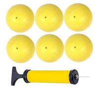 SHITOOMFE Mini Pelotas de Voleibol, Mini Pelotas de Voleibol, 6 Piezas de 3, 5 Pulgadas, de PVC de Color Amarillo con inflador para Playa, Piscina, Parque Infantil