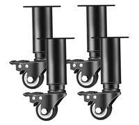 SHITOOMFE Patas de Escritorio Ajustables, 5 Piezas Patas de Muebles Ajustables con Ruedas giratorias Extensores de de Mesa silenciosas con Freno de Muebles Resistentes para Armario, Cama, sofá, Mes