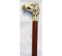 Shiv Shakti empresas de madera bastón con cabeza de caballo en latón ajustable Simple de madera caña