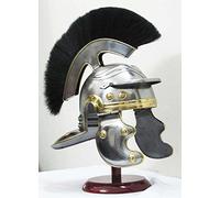 Shiv Shakti Enterprises Romano Centurion Armadura Medieval Casco Réplica Caballero Oficial Centurion Casco Réplica Con Negro Plume
