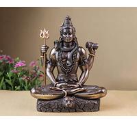 SHIVAJI ARTS Estatua de Shiva, 21 cm, meditación de bronce consolidado, ídolo Shiv, Siva, Adiyogi, dios hindú del yoga, danza, artes, meditación, tiempo y destrucción.