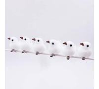 Shiwaki 12 Piezas de pájaros Artificiales de Navidad con Clip de Adornos para árboles, Adornos de pájaros de Plumas Blancas, Manualidades para decoración de Bodas, Accesorios para Fiestas