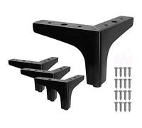 Shiwaki 4pcs Pieds de meubles de 4 pouces, meubles de Style Moderne Pieds de canapé en métal Pieds triangulaires pour Chaise de canapé armoire armoire de Table (Noir)