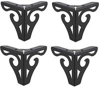 Shiwaki 4pcs Pieds de meubles de 4 pouces, meubles de Style Moderne Pieds de canapé en métal Pieds triangulaires pour Chaise de canapé armoire armoire de Table (Noir)
