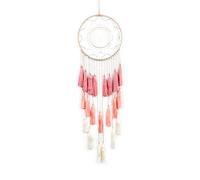 Shiwaki - Atrapasue?os de macramé para Dormitorio con borlas para Colgar en la Pared, atrapasue?os Hechos a Mano, decoración del hogar con Adornos, Regalo de bendición (Rojo Rosa)