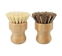 Shiwaki - Cepillo para Fregar Platos de bambú,2 Piezas, Cepillo de Limpieza para fregado Natural,Cepillo para Vegetales,para Platos,Ollas de Hierro