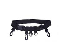 Shiwaki Cinturón de pesca negro de 31 a 58 pulgadas, ajustable, multifuncional, cinturón de pesca con ganchos para colgar, para surf, fundición, accesorios de pesca con mosca, correas de vadeador