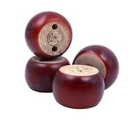 Shiwaki Juego de 4 patas de madera, color marrón rojizo, patas redondas de 7,6 cm de diámetro, 2 cm de ancho, repuesto para sofá, silla, sofá doble, cómoda