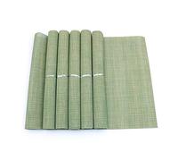 Shiwaki - Juego de 6 manteles individuales de 18 x 12 pulgadas, antideslizantes, lavables, tapetes de mesa de PVC, a prueba de desgarros, resistentes al calor, repelentes de suciedad y lavables, verde