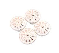 Shiwaki - Paquete de 4 pomos,tiradores,tiradores de tocador redondos,herrajes para cajones vintage para armario de madera,muebles,puerta,diseño floral (blanco)