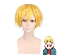 SHIWASU KAKERU Cosplay Peluca fiesta universal corta amarilla Pelo sintético para hombres Anime La animación Pelucas tsukiuta + gorro de peluca MUTSUKI HAJIME peluca PL-002-21