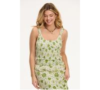 Shiwi Ilona Top Botanic Flower Green Botanic Passiflora Talla: XL | Camisetas de tirantes Outlet | Mujer | Verde