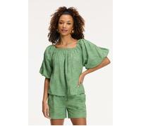 Shiwi Ladies Elza Blouse 3d Palm Embro Green Greek Palm Talla: S | Blusas Outlet | Mujer | Verde