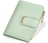 shiwuershi Geldbeutel Damen,Portemonnaie Kleine Brieftasche Geldbörse,Geldbörse mit Kartenfächern,stylisches kleines Portemonnaie, verde, 9.5cm*12cm/3.74in*4.72in, Moderno