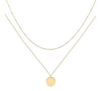 ShiWuYou 1 Piezas Collar de Cadena Multicapa para, Mujer Collar de Oro para, Mujer Cadena de Acero Inoxidable con Colgante, Accesorios para Mujer
