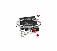 SHIYOUO Mamá regalos pulsera, regalo para el día de la madre pulsera de mujer, eres la mejor mamá del mundo te quiero siempre y para siempre regalo de cumpleaños de mamá, 63 cm, Acero inoxidable