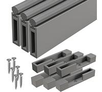 SHJ - Kit Barra de Armario Perchero Rectangular con Goma para mejor soporte y durabilidad. Diseño Innovador. Fácil Instalación. ¡Olvídate de percheros rayados!. (300 cm, Gris Metal)