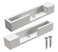 SHJ -Soporte lateral Blanco Brillo para Barra de Perchero Rectangular con Goma para mejor soporte y durabilidad. Diseño Innovador. Fácil Instalación. ¡Olvídate de percheros rayados!.