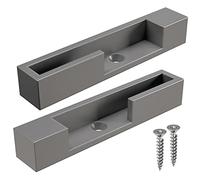 SHJ -Soporte lateral gris para Barra de Perchero Rectangular con Goma para mejor soporte y durabilidad. Diseño Innovador. Fácil Instalación. ¡Olvídate de percheros rayados!.