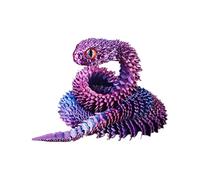 shjxi 3D Printed Snake, Articulated Animal Model, Flexible Desktop Toy, Creative Snake Collectible, Television Ornament for Girls, Kids, Adults, Fidget Fun, Gift Display, Colored