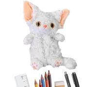 shjxi Cat Pencil Box | Cute Animal Pencil Case | Plush Pencil Bag | Large Pencil Pouch Cat Pencil Case Animal-Shaped Pencil Box Cat Lover Pencil Case with Zipper Pencil Case for