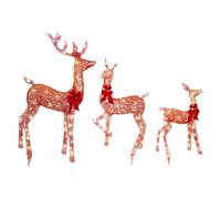 shjxi Christmas Reindeer Decor - 2D Acrylic Lighted Ornament Set, Festive Outdoor Deer Family Display with Warm Glow, Elegant Holiday Decoration for Yard, Lawn, and Home Celebration