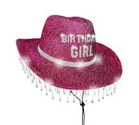 shjxi Cowboy Hats, Adult Girl Hat, Rhinestone Sparkly Cap, Breathable Design for Adults, Kids, Party, Vacation, Travel, Birthday Celebrations, 14.96x11.42x5.91 Inches, Multicolor