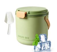 shjxi Cubo de hielo pequeño, contenedor portátil 2 en 1 con tapa y 2 bandejas, máquina de hielo para congelador, para bar, vino, , cóctel, bebidas, camping, picnic, al aire libre