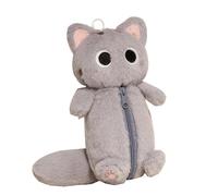 shjxi Cute Cat Pencil Case | Stuffed Animal Pencil Pouch | Cat Design Stationery Bag | Pencil Case with Cute Animals Kids Stationery Storage Bag Stuffed Cat Pencil Case for School Crayons and Eraser