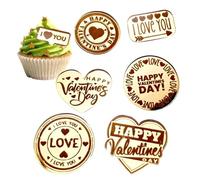shjxi Decoración para cupcakes de San Valentín para la decoración, suministros de de acrílico para ocasiones festivas | Decoración para tartas en forma de corazón para pasteles y tartas | para